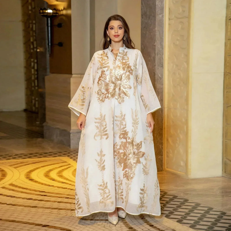 Elegant Muslim Dress Dubai Turkey Robes Islam Saudi Arabia Long Evening Dress Abaya for Women Light Luxury Party Dress Vestidos