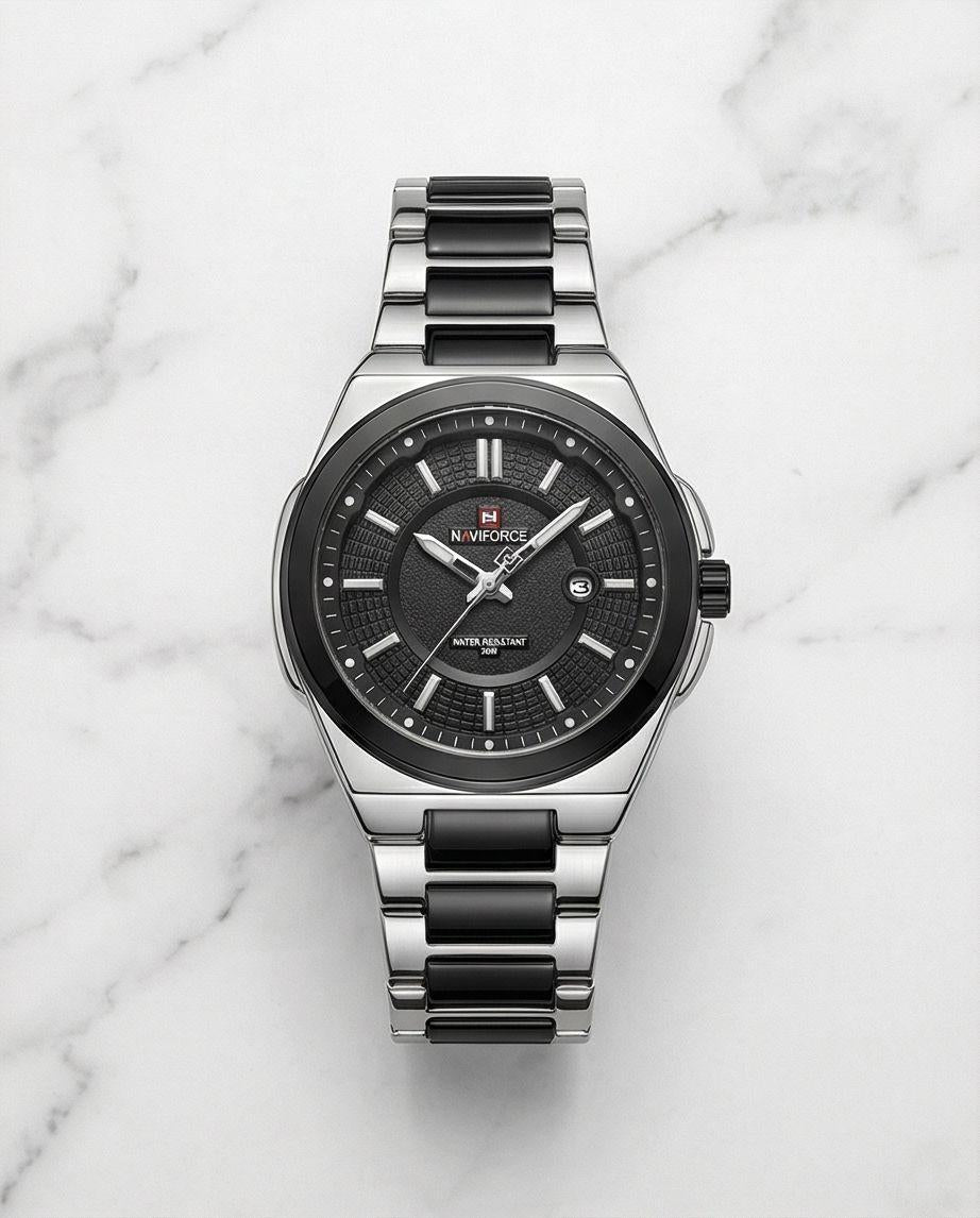 W7-NAVIFORCE Elegant Black Sports Watch for Men - Raakaat