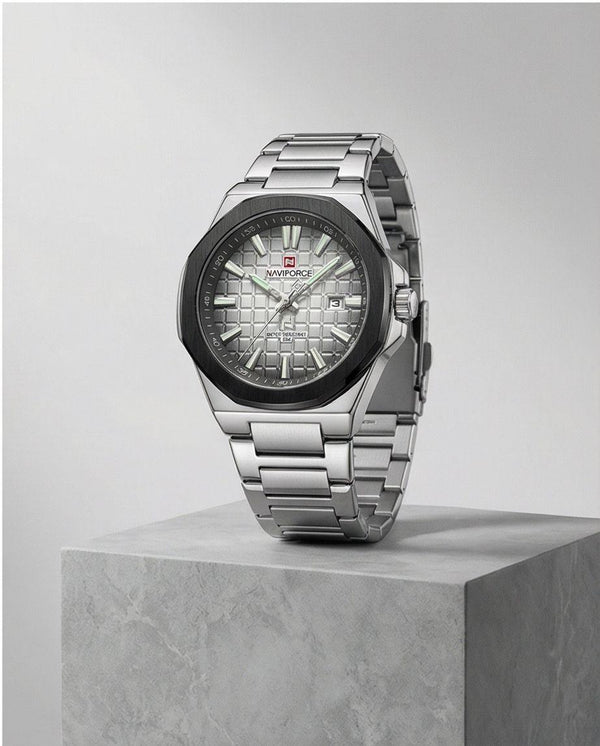 W6-NAVIFORCE Stylish Silver Analog Watch for Men - Raakaat