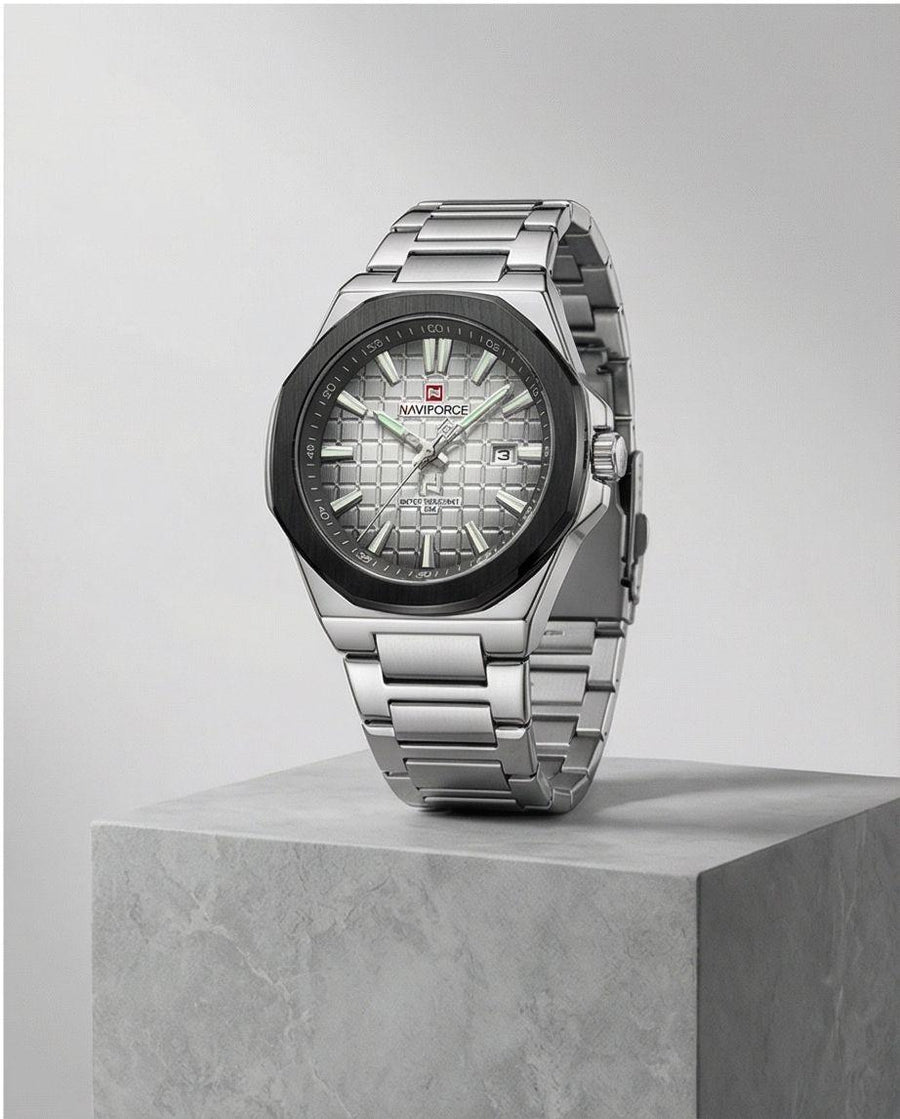 W6-NAVIFORCE Stylish Silver Analog Watch for Men - Raakaat