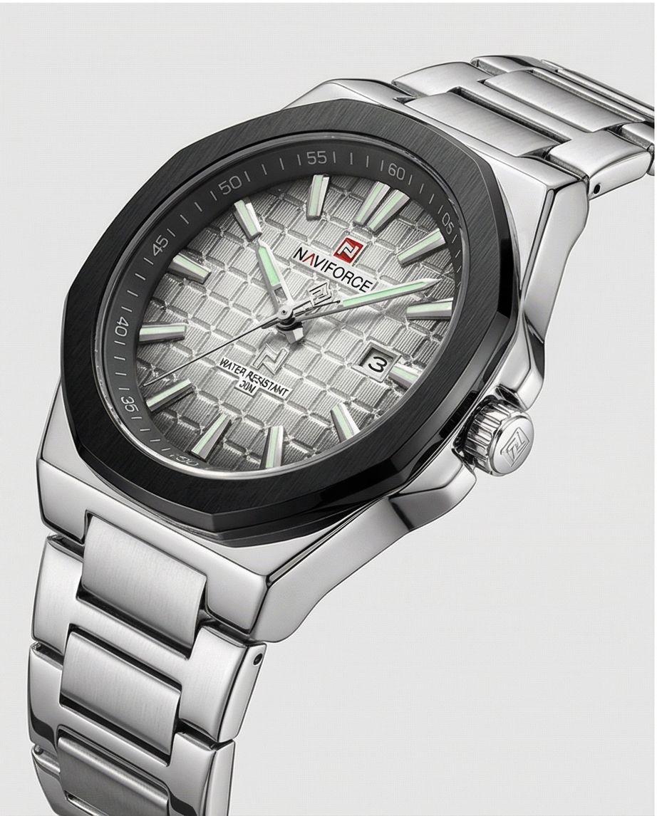W6-NAVIFORCE Stylish Silver Analog Watch for Men - Raakaat