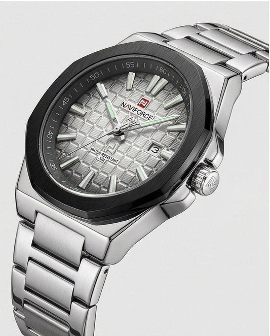 W6-NAVIFORCE Stylish Silver Analog Watch for Men - Raakaat
