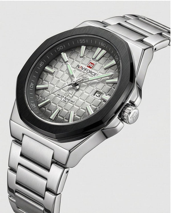 W6-NAVIFORCE Stylish Silver Analog Watch for Men - Raakaat