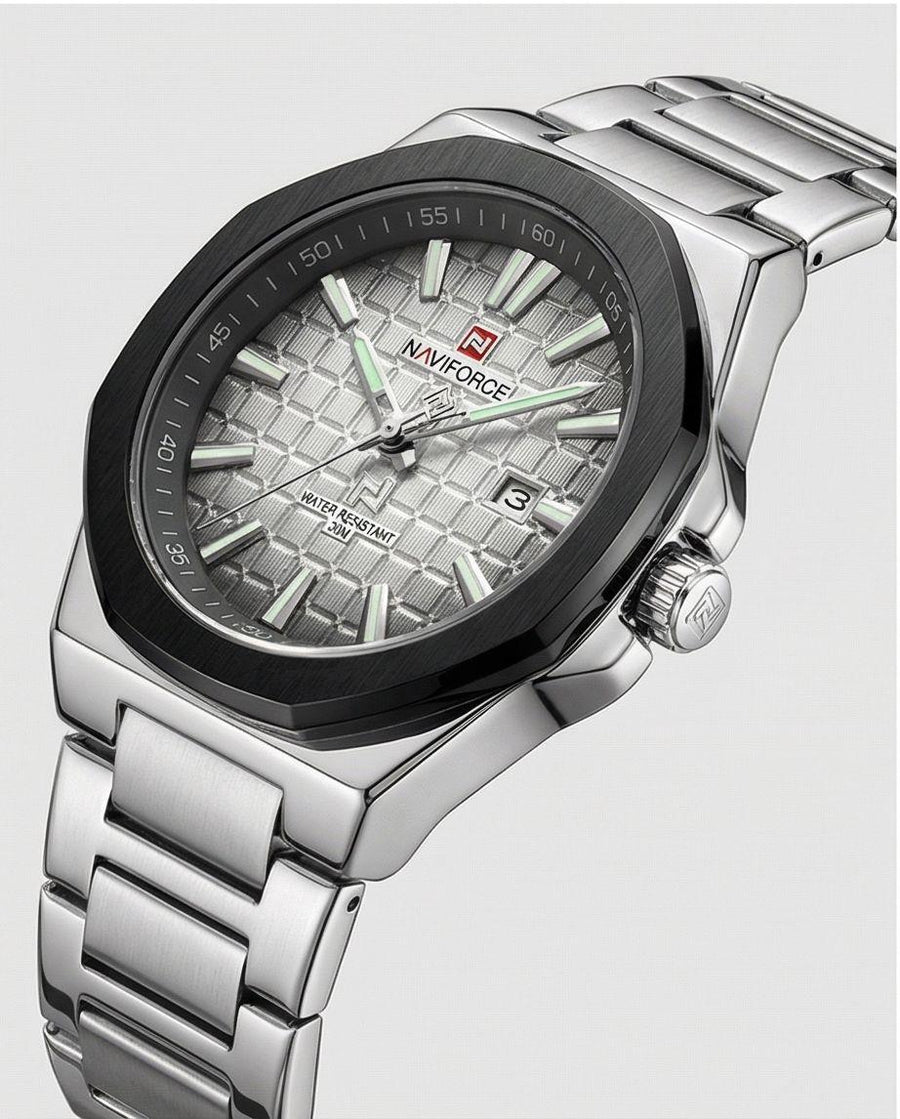 W6-NAVIFORCE Stylish Silver Analog Watch for Men - Raakaat