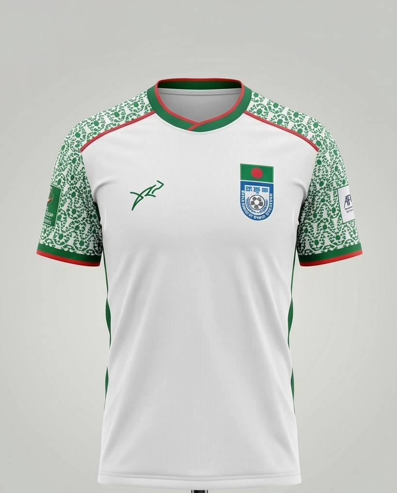 Bangladesh National Football Team Jersey - Player Edition Away kit-White - Raakaat
