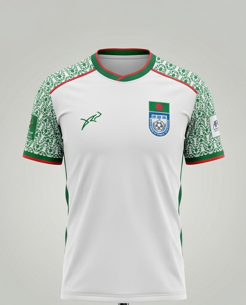 Bangladesh National Football Team Jersey - Player Edition Away kit-White - Raakaat