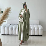 Fashion Elegant Dubai Turkish Abaya Dress Women Muslim's Women Muslim Kimino Dress Abayas Open Front Cardigan
