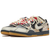 [Custom Men's retro indicator light S-BOX]Nike Dunk Scrap Low-Top Skateboard Shoes Men's Gray White