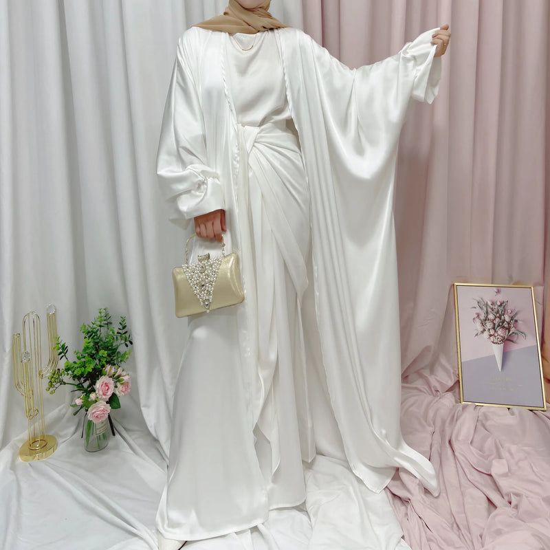 Muslim Elegant Puff Sleeve Long Dress Women's Prayer Garment Dubai 2024 Luxury Kaftan Kebaya Turkey Party Ramadan Abaya Beige