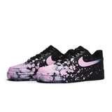 [Custom Women's dark pink foggy S-BOX]Nike Air Force 1 Skateboard Shoes Women's Low-Top Pink