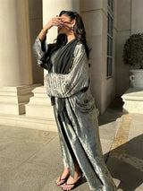 Shiny Satin Open Kimono Abaya Dubai Luxury 2025 Muslim Abayas For Women Kaftan Dress Islam Clothing Robe Femme Musulmane Caftan