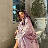 Fashion Shiny Abayas for Women Muslim Kimono Open Cardigan Dubai Kaftan Turkey Robe Arab Kebaya Islam Clothing Ramadan Eid Dress