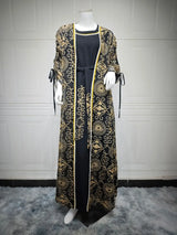 Ramadan Eid Djellaba Kimono Jalabiya Muslim Sets for Women Dubai Abaya Turkey Kaftan Robe Caftan Marocain Femme Islam Clothing