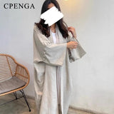 2025 Arabic Muslim Women Modest Cardigan Elegant Dubai Plain Abaya Dress Islamic Party Outfit Fashion Loose Turkey Kaftan Robe