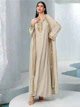 Women Abaya 2 Piece Set Diamond Party Long Dresses Muslim Caftan Robe Jalabiya Ramadan Kaftan 2025 Vestidos Largos
