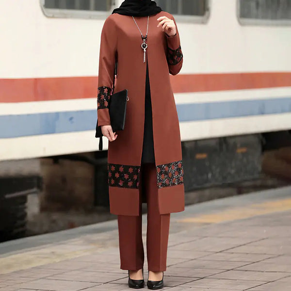 Dubai Abaya Two-Piece Set for Muslim Women