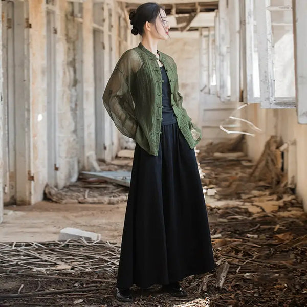 Double-layer Cotton Washed Skirt for Travel Leisure