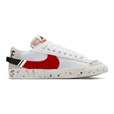 [Custom Fluid ink splashing]Nike Blazer Jumbo Low-Top Skateboard Shoes Men's White Red Black