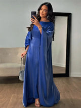 Batwing Butterfly Satin Shimmer Abaya Dubai Luxury Muslim Maxi Kaftan Dresses Abayas For Women Kebaya Caftan Robe Femme Vestidos
