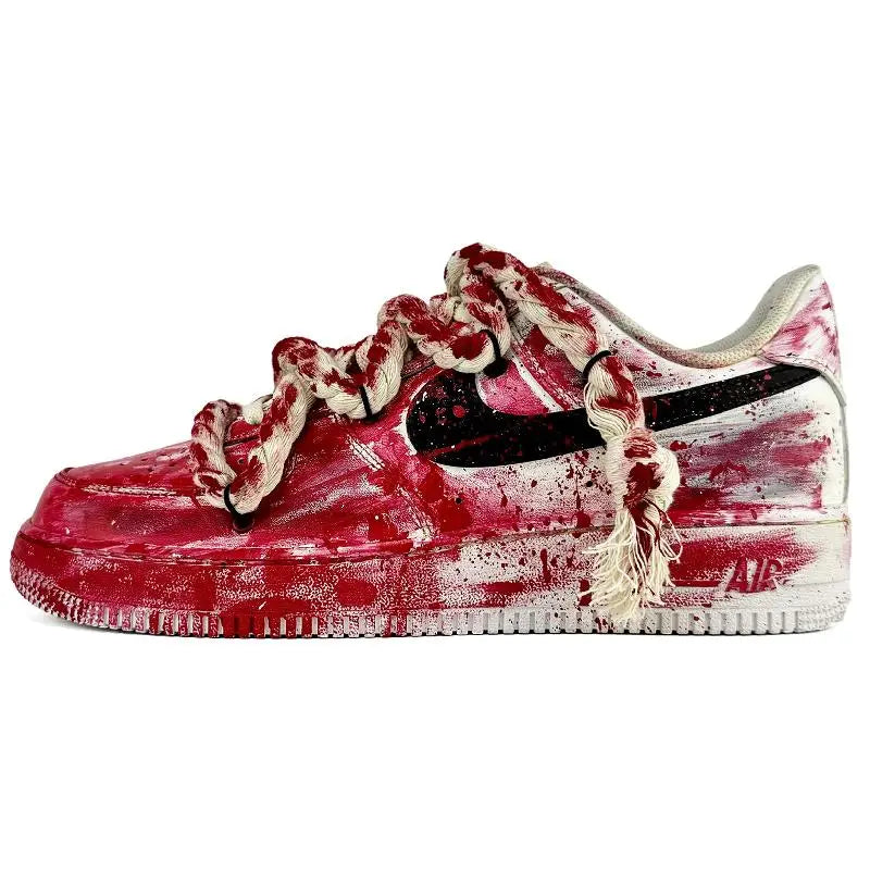 [Custom Crime Scene No. 7]Nike Air Force 1 SuiXin Size 7 Case Scene Coverage Wear-Resistant Low-Top Skateboard Shoes Unisex W