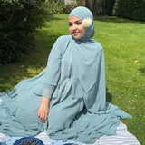 Chiffon Hijab Dresses for Women Muslim Open Kimono Abaya Modest Kaftan Dubai Arabic Robe Islamic Kebaya Jalabiya Caftan Clothing