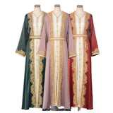 Maxi Dresses 2 Piece Sets Eid Muslim Abayas for Women Dubai Party Long Robe Beading Jalabiya Morocco Kaftan Ramadan Vestidos