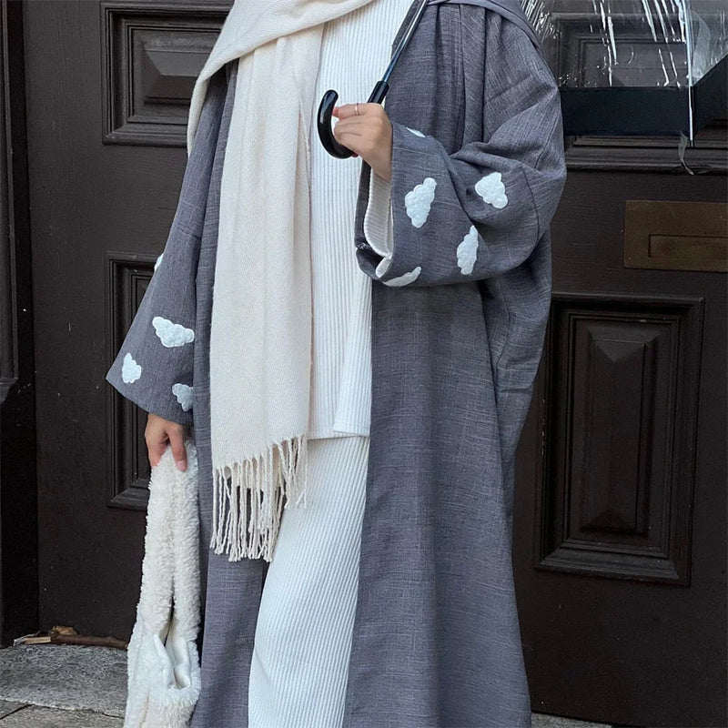 Embroidery Abayas Muslim Dress Women Kimono Dubai Turkey Kaftan Islamic Eid Ramadan Jalabiya Robe Kebaya Caftan Marocain Femme