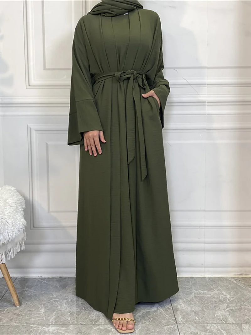Modest Abayas For Women Muslim Sets Turkey Kaftan Islam Clothing Ramadan Ensembles Musulmans Caftan Marocain Femme Hijab Robe