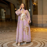 Elegant Muslim Dress Dubai Turkey Robes Islam Saudi Arabia Long Evening Dress Abaya for Women Light Luxury Party Dress Vestidos