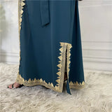 Lace Embroidery Abaya for Women Muslim Dress Dubai Turkish Kaftan Kimono Eid Ramadan Jalabiya Islam Kebaya Caftan Marocain Femme