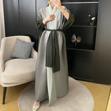Wind Coat for Women 2024 Autumn New Style Gradient Color, Plus Fat and Enlarged Bat Sleeves, Scarf Style Long Outerwear