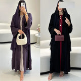 Mq193 2025 Tiktok Fashion Dubai Turkey Elegant Cardigan with a Two-piece Scarf Abaya Abaya Ramadan Dubai Luxury Islam Elegant