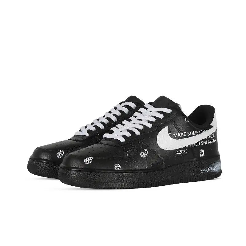 [Custom The origin of the female style]Nike Air Force 1 Origin Slip-Resistant Coverage Low-Top Skateboard Shoes Women's Black