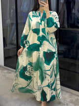 Women Dress Abaya Muslim Loose Button Up Dubai Vestidos Largos Long Dresses Kaftan Arab Robe Party Caftan Jalabiya Ramadan