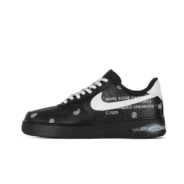 [Custom The origin of the female style]Nike Air Force 1 Origin Slip-Resistant Coverage Low-Top Skateboard Shoes Women's Black