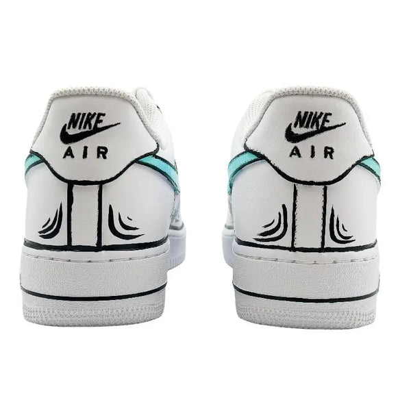 [Custom Cartoonist LAN SBOX]Nike Air Force 1 Low-Top Skateboard Shoes Men's Blue