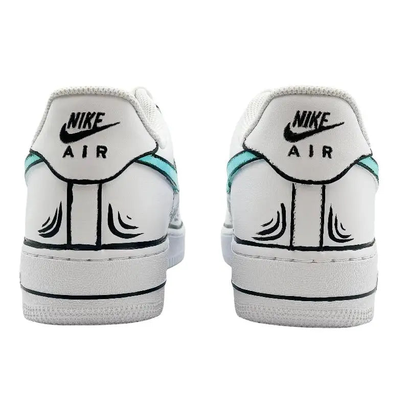 [Custom Cartoonist LAN SBOX]Nike Air Force 1 Low-Top Skateboard Shoes Men's Blue