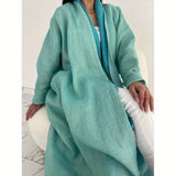 Middle-East Ethnic Clothing Full Sleeve Solid Loose Abaya Muslim Women Abayas Casual Kaftans Islamic Maxi Dresses Jilbabs