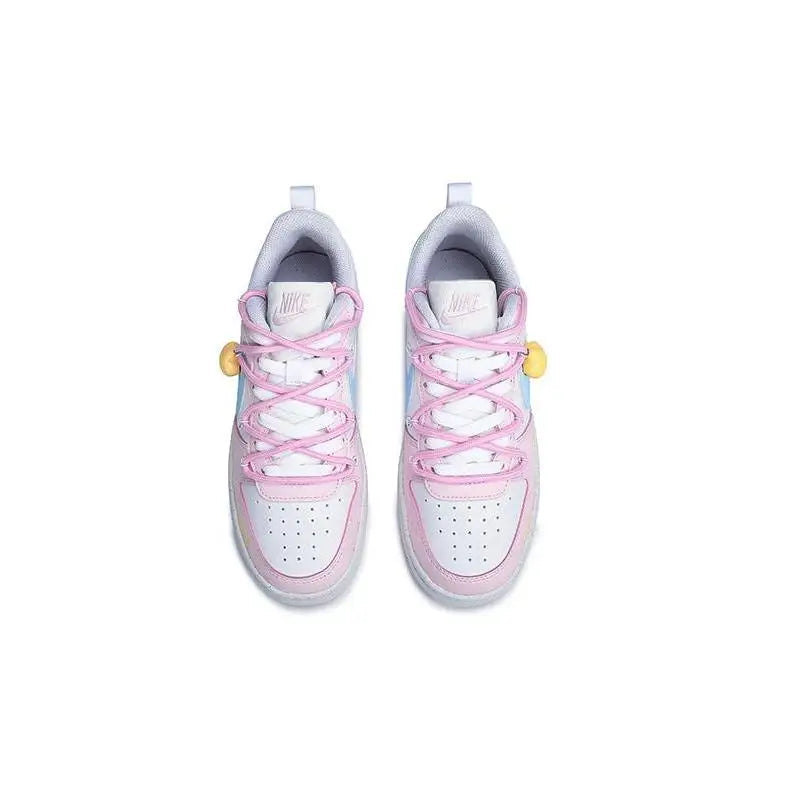 [Custom Pink fox]Nike Court Borough Low Low-Top Skateboard Shoes Women's Yellow Pink Blue