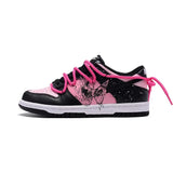 [Custom Black butterfly and pink]Nike Dunk Low Low-Top Skateboard Shoes GS Black Pink