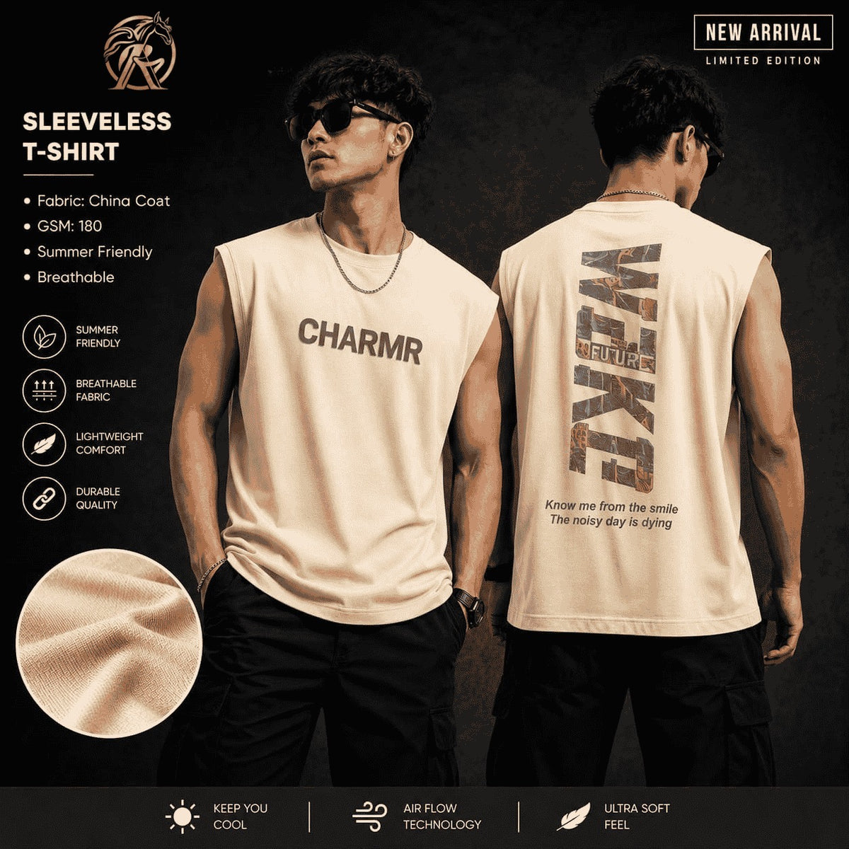 Men’s Premium Sleeveless Graphic T-Shirt – Oversized Streetwear Tank Top