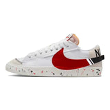 [Custom Fluid ink splashing]Nike Blazer Jumbo Low-Top Skateboard Shoes Men's White Red Black