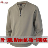 Plus Size 7XL 8XL Men's long-sleeve T-shirt half-zip sweatshirt new style for spring autumn casual V-neck Hoodies men's clothing