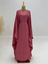 Batwing Butterfly Satin Shimmer Abaya Dubai Luxury Muslim Maxi Kaftan Dresses Abayas For Women Kebaya Caftan Robe Femme Vestidos