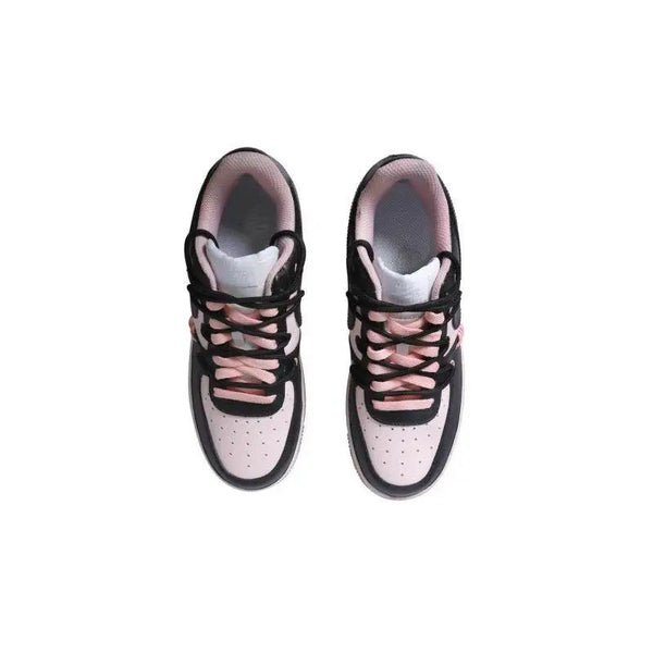[Custom AF Black powder S-BOX]Nike Air Force 1 Skateboard Shoes Women's Low-Top Black/Pink