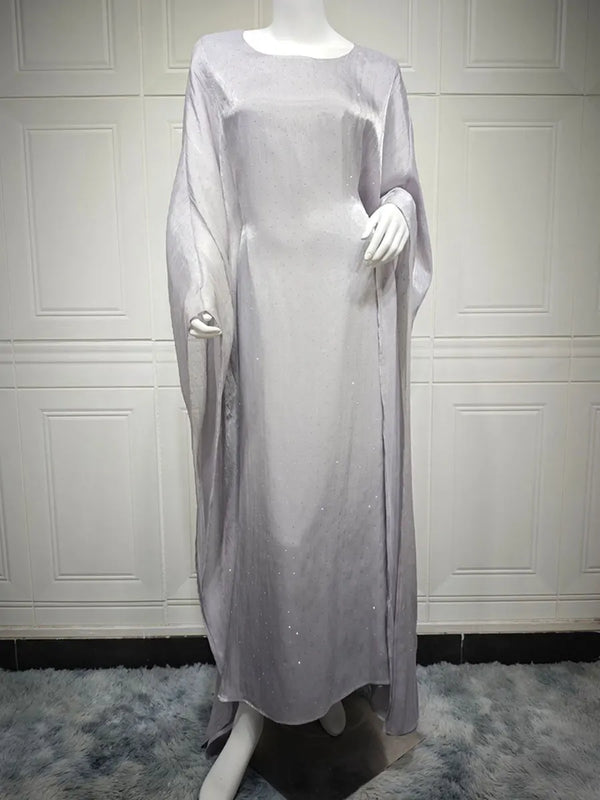 Dubai Elegant cock abaya Polka Dot Dresses Long Dolman Sleeve For Muslim Women's Brief Kaftan