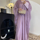 Muslim Abayas Dresses Suit for Women eid Party Vestidos 2 Piece Sets Pearls Ramadan Morocco Dubai Arab Long Robe Kaftan Ensemble
