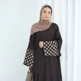 New Embroidery Abayas for Women Muslim Dress Dubai Turkey Kaftan Kimono Caridgan Open Abaya Kebaya Islam Jalabiya Caftan Gown
