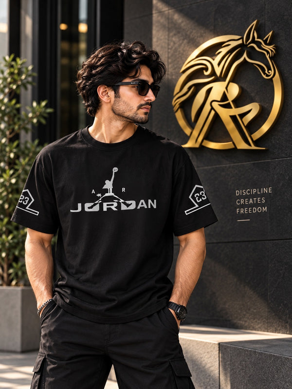 Men’s Premium Black Graphic T-Shirt – Jordan Streetwear Style