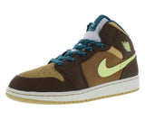 Jordan Boys Air 1 Mid SE (Big Kid) Cacao Wow/Luminous Green/Ale Brown/Twine/Sail/Geode Teal 7 Big Kid M